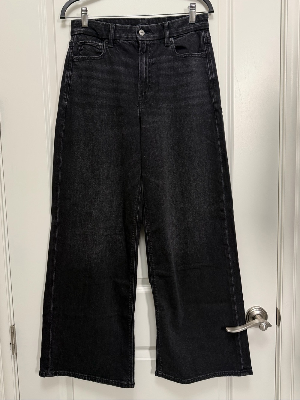 American Eagle Outfitters Black High-Rise Wide Leg Jeans